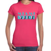 Toppers verkleed T-shirt dames - roze - Miami Vice - The Summer is Magic - Tropische feestkleding