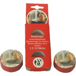 Raamtape rood - 2x rol - 10 meter x 1,8 cm - raamversiering - kerstversiering