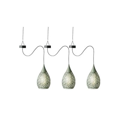 3x stuks groene solar tuinverlichting hanglamp ijzer 21 cm
