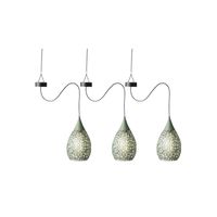 3x stuks groene solar tuinverlichting hanglamp ijzer 21 cm