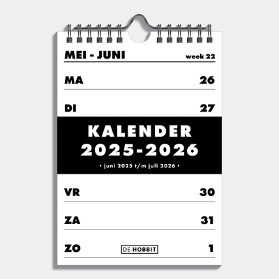 A5 Weekkalender Schooljaar 2025 - 2026 Zwart