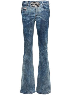 Diesel jean évasé à boucle logo - Bleu