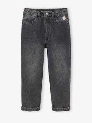 Losse boyfriendjeans voor meisjes. denimgrijs