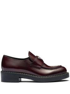 Prada mocassins Chocolate en cuir brossé - Rouge