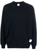 Emporio Armani pull en maille fine à patch logo - Bleu