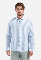 No- Excess Shirt Linen Vertical Big Stripe 31470224 Overhemd Blue