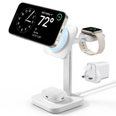 3-in-1 Watch Wireless Charging Set (HaloLock) - White - UK-Plug
