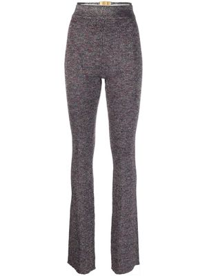 GCDS pantalon en maille à coupe évasée - Violet