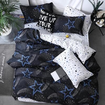 Beddengoed set luxe familie set blad Dekbedovertrek cover kussensloop grootte: 2 m vier-delige Laken (ster)