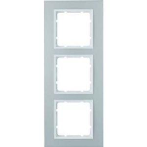 Berker 10136914 veiligheidsplaatje voor stopcontacten Aluminium, Wit