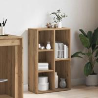 Boekenkast 50x25x80 cm bewerkt hout artisanaal eikenkleur