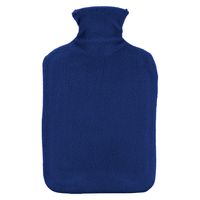 H&amp;S Collection Warmwaterkruik - met fleecehoes - donkerblauw - 1,75L - kruik   -