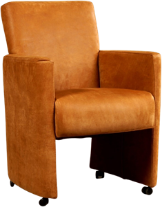 Cognac leren moderne eetkamerfauteuil Elegant - Kenia Leer Cognac (cognac leer)