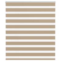 VidaXL Zebra blind 135x150 cm stofbreedte 130,9 cm polyester zandbruin