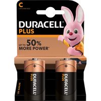 Set van 2x Duracell C Plus alkaline batterijen LR14 MN1400 1.5 V   -