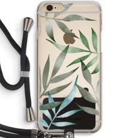 Tropical watercolor leaves: iPhone 6 / 6S Transparant Hoesje met koord