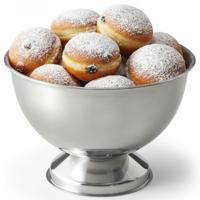 Cook Concept Oliebollen schaal - op voet - zilver - rvs - 36 cm