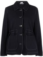 Thom Browne track stich cotton-blend jacket - Bleu - thumbnail