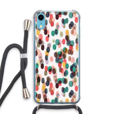 Tropical Dots: iPhone XR Transparant Hoesje met koord