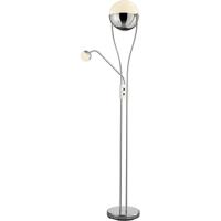 LED Vloerlamp 25W Dimbaar - Warm Wit 3000K - Rond Chroom Aluminium