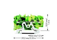 WAGO 2001-1307 Aardingsklem 4.20 mm Spanveer Toewijzing: Terre Groen, Geel 1 stuk(s) - thumbnail