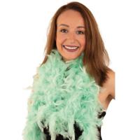 Verkleed veren boa - mintgroen - 180 cm - Carnaval verkleed accessoires - Dames - Veertjes