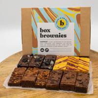 4 Smaken Brownie Box - 12 Brownies Per Post - Brievenbus Pakket - Box Brownies - Fair trade Belgische chocolade - 3 brownies per smaak - Cadeau