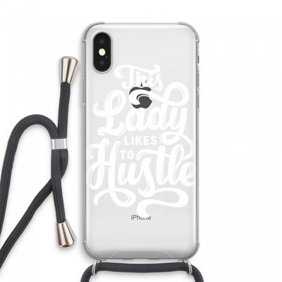 Hustle Lady: iPhone XS Max Transparant Hoesje met koord