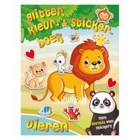 Mondikaarten Glitter-, kleur- en stickerboek - dieren
