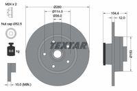 Remschijf TEXTAR, Remschijftype: Massief, u.a. für Renault, Vauxhall, Opel, Fiat, Nissan