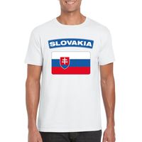 T-shirt met Slowaakse vlag wit heren - thumbnail