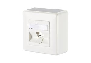 Metz Connect Modul Anschlussdose AP1 Port unbest ws Netwerkdoos Opbouw (op muur) Zonder connectoren 1 poort Zuiver wit (RAL 9010)