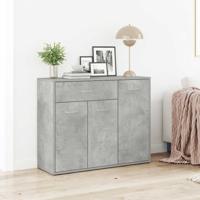 Dressoir 88x30x70 cm bewerkt hout betongrijs