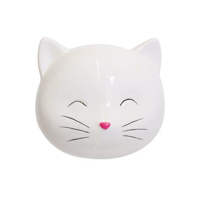 Dieren spaarpot voor kind/volwassenen katje/poes - Keramiek - wit - 13 x 11 cm