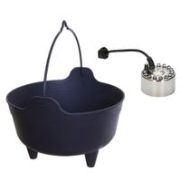 Heksenketel/kookpot met mistmaker - zwart - 4 liter - kunststof - D28 x 19 cm - thumbnail