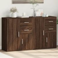 Dressoirs 2 st 60x31x70 cm bewerkt hout bruin eikenkleurig