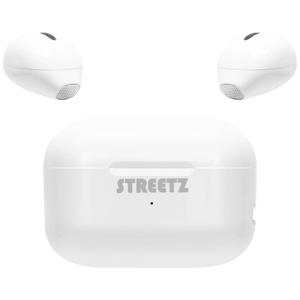 STREETZ TWS-114 In Ear headset Bluetooth Stereo Wit Indicator voor batterijstatus, Headset, Oplaadbox, Volumeregeling, Touchbesturing