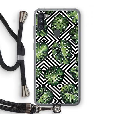 Geometrische jungle: Samsung Galaxy A11 Transparant Hoesje met koord