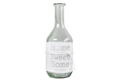 Langnekfles m/stof Home Sweet Home L wit