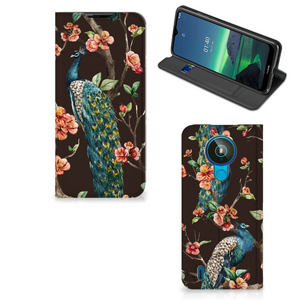 Nokia 1.4 Hoesje maken Pauw met Bloemen