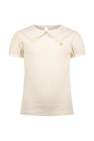 Le Chic Zomer top gebreid meisjes Off wit - parels - Narly