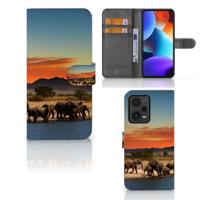 Xiaomi Redmi Note 12 Pro Plus | Telefoonhoesje | Met pasjeshouder | Olifanten