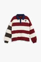 POLO MET STREPEN EN LANGE MOUWEN - WHITE - 5/6