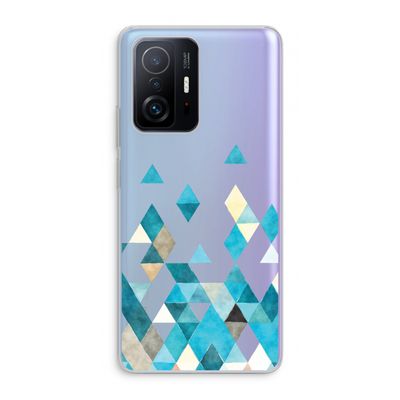 Gekleurde driehoekjes blauw: Xiaomi 11T Transparant Hoesje