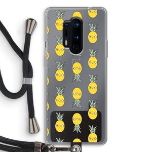Ananas: OnePlus 8 Pro Transparant Hoesje met koord