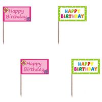 Happy Birthday verjaardag party cocktail prikkers 80x stuks - thumbnail
