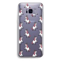 Eenhoorns overal: Samsung Galaxy S8 Plus Transparant Hoesje
