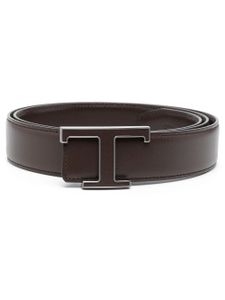 Tod's ceinture en cuir à boucle logo - Marron