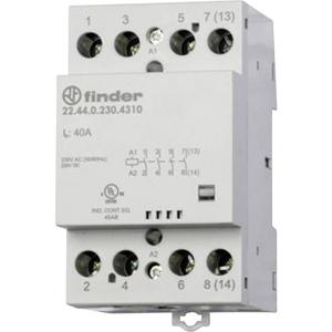 Finder 22.44.0.024.4310 Contactor 4x NO 24 V/DC, 24 V/AC 40 A Tray 1 stuk(s)