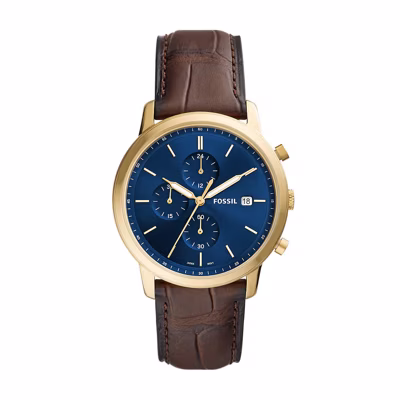 Horlogeband Fossil FS5942 Leder Donkerbruin 22mm
